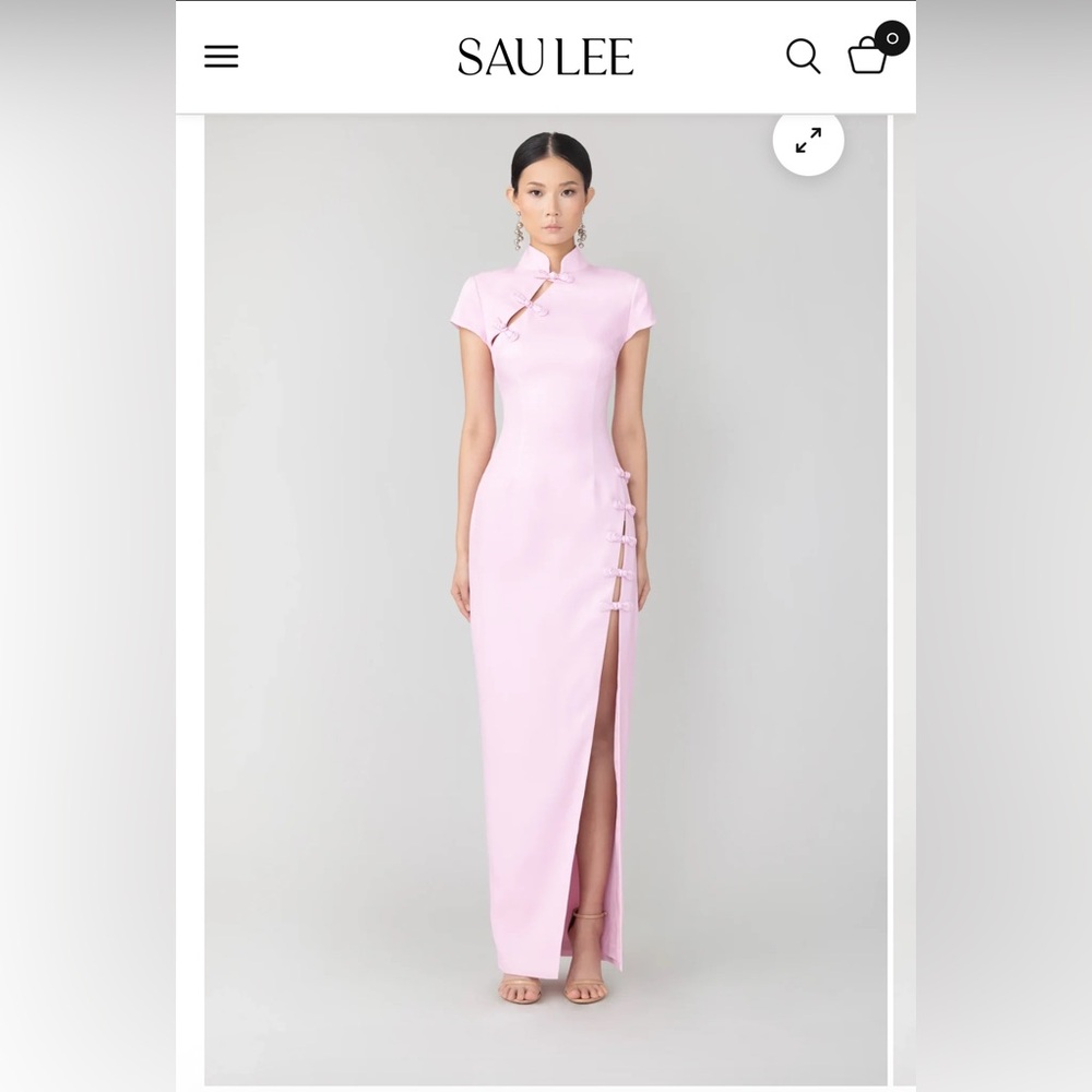 Sau Lee Pink Isabella Maxi Dress Size 0 NWT